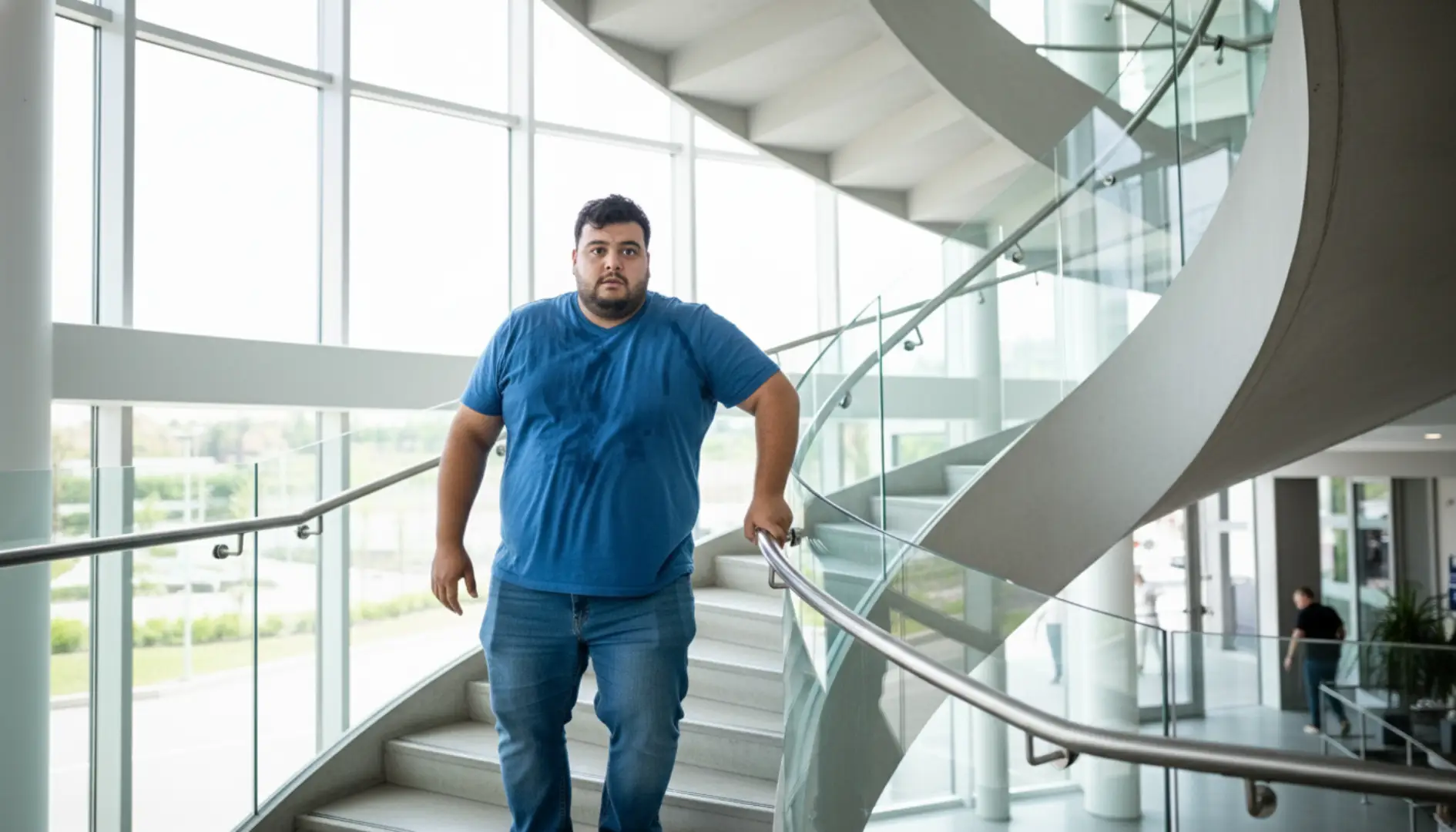 "Me canso subiendo y bajando una escalera."
